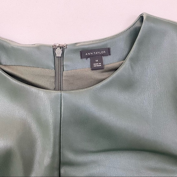 Ann Taylor • Green Faux Leather Shift Dress • 14 - Picture 7 of 10